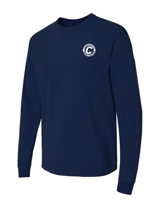 Comfort Colors Garment-Dyed Dark Navy Heavyweight Long Sleeve T-Shirt w/Carlton Electric Logo