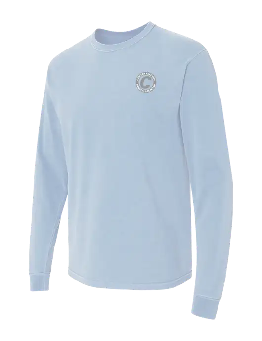 Comfort Colors Garment-Dyed Light Blue Heavyweight Long Sleeve T-Shirt w/Carlton Electric Logo