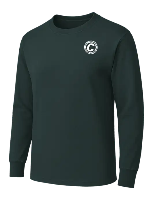 Dark Green Heavyweight Long Sleeve 6.1 oz T-Shirt w/Carlton Electric Logo