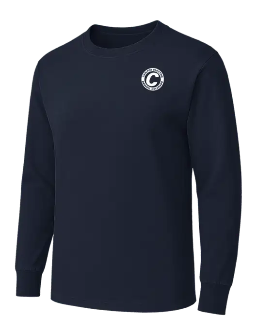 Dark Navy Heavyweight Long Sleeve 6.1 oz T-Shirt w/Carlton Electric Logo