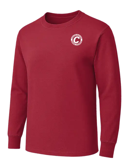 Red Heavyweight Long Sleeve 6.1 oz T-Shirt w/Carlton Electric Logo