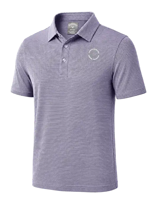 Callaway Navy Fine Line Stripe Polo w/Carlton Electric Logo