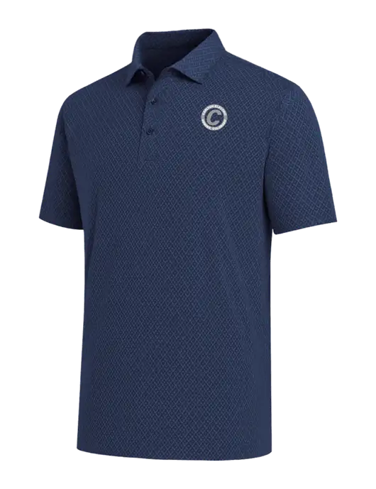 Callaway All-Over Stitched Dark Navy Chev Polo  w/Carlton Electric Logo