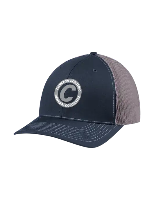 Richardson Adjustable Snapback Original 112 Trucker Cap Navy w/Charcoal Mesh w/Carlton Electric Logo