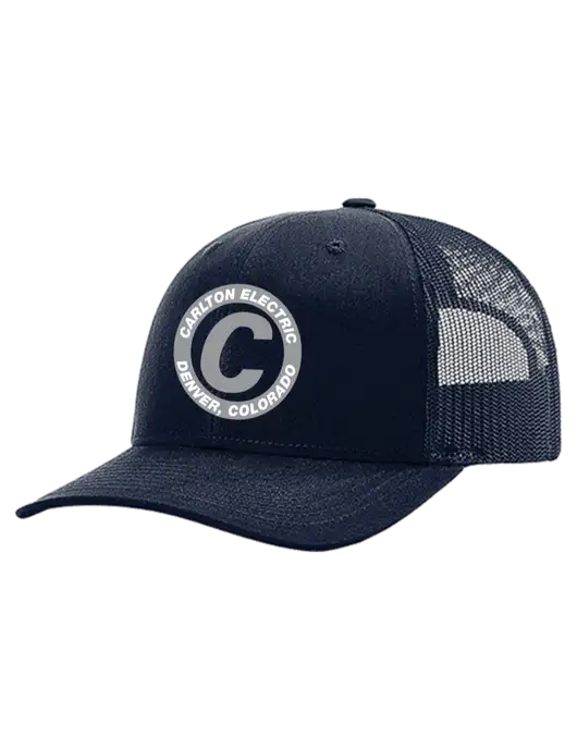Richardson 112+ R-Flex Dark Navy Trucker Cap w/Dark Navy Mesh w/Carlton Electric Logo
