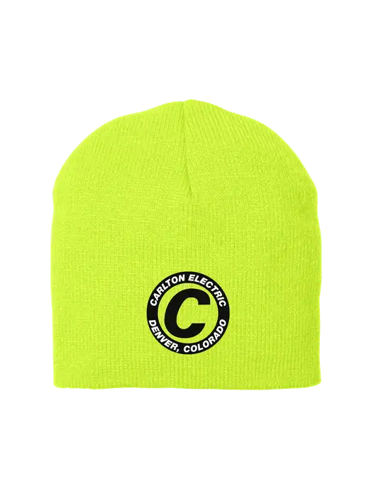 Safety Yellow Beanie Cap w/Carlton Electric Logo