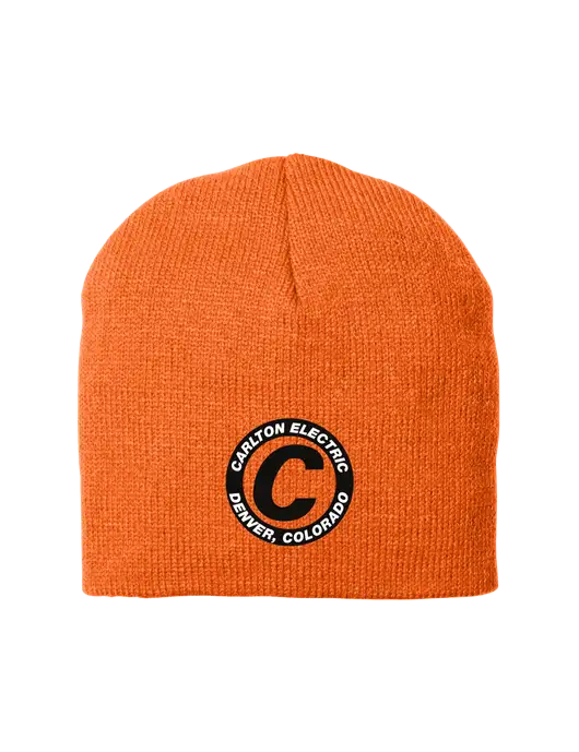 Safety Orange Beanie Cap w/Carlton Electric Logo