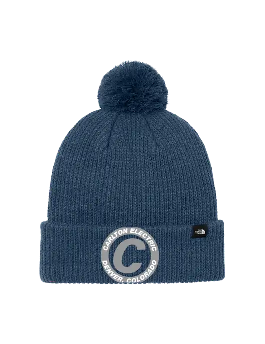 The North Face Light Navy Pom Beanie w/Carlton Electric Logo