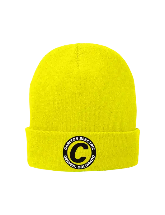 Yellow Fleece-Lined Knit Cap w/Carlton Electric Logo