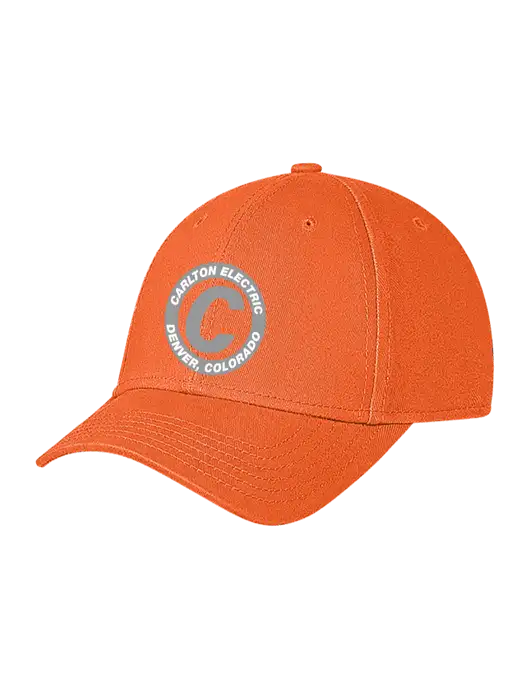 Orange Structured Soft Snap Closure Hook & Loop Cap w/Carlton Electric Logo