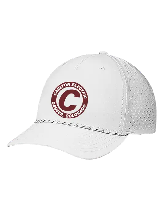 Richardson Laser Perf Performance White/White-Black Rope Cap w/Carlton Electric Logo
