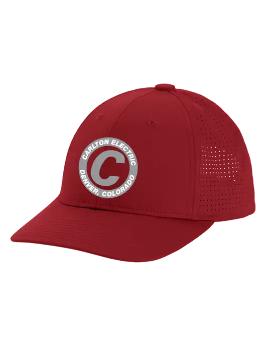 Pro-Cut Structured Snapback with Pinhole Mesh Cardinal Cap w/Carlton Electric Logo