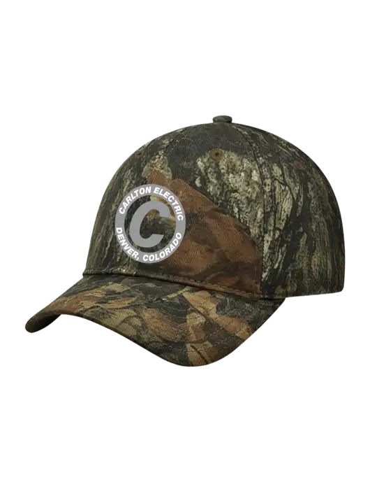 Mossy Oak New BK-UP Camo/Hunter Structured Cap With Flex Strap w/Carlton Electric Logo