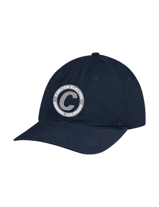 Garment Washed Unstructured Twill Navy Cap w/Carlton Electric Logo