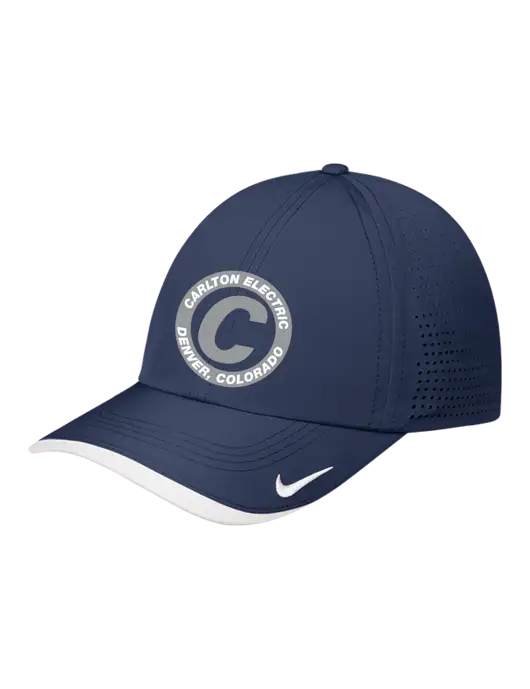 Nike Navy/White Dri-FIT Perforated Performance Cap w/Carlton Electric Logo
