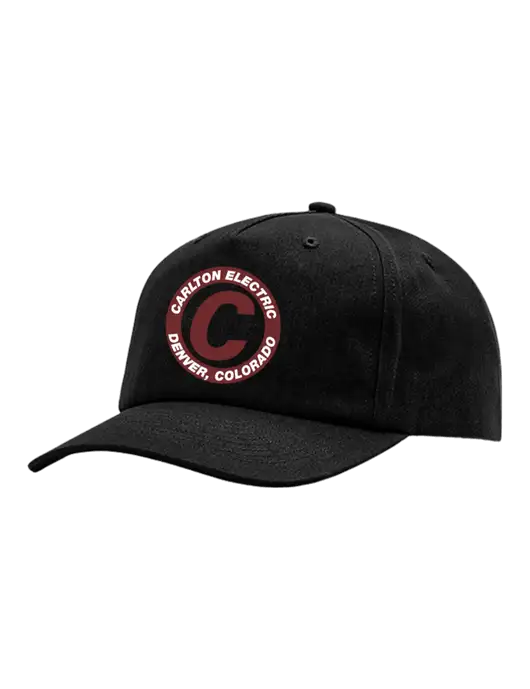 Richardson 5-Panel Black Relaxed Gramps Cap w/Carlton Electric Logo