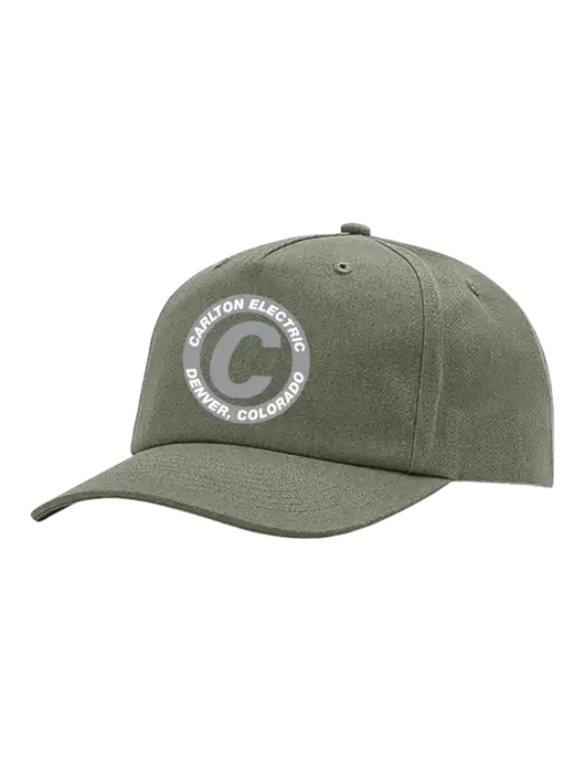 Richardson 5-Panel Light Olive Green Relaxed Gramps Cap w/Carlton Electric Logo