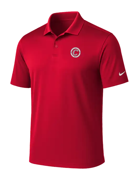 NIKE Red Victory Solid Polo w/Carlton Electric Logo