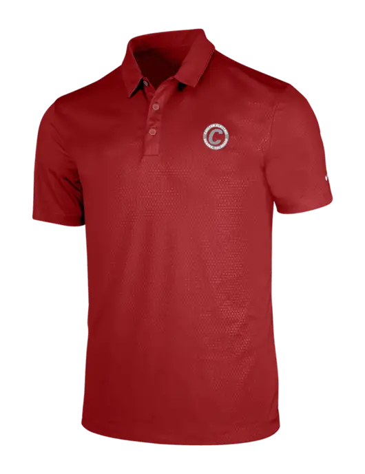 NIKE Red Dri-Fit Embossed Tri-Blade Polo w/Carlton Electric Logo