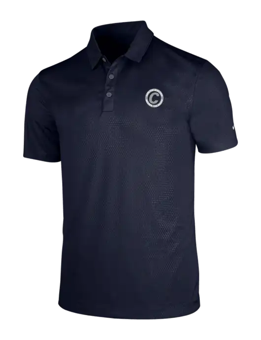 NIKE Dark Navy Dri-Fit Embossed Tri-Blade Polo w/Carlton Electric Logo