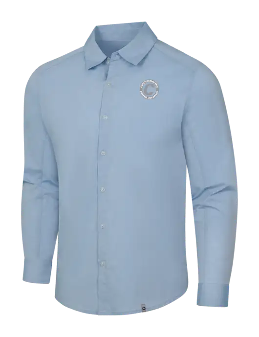 OGIO Light Blue Commuter Woven Shirt w/Carlton Electric Logo