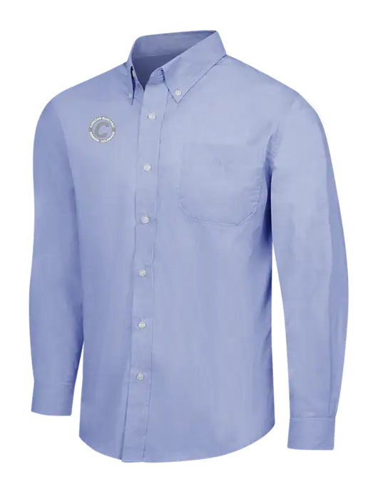 Light Slate Blue Crosshatch Easy Care Shirt w/Carlton Electric Logo