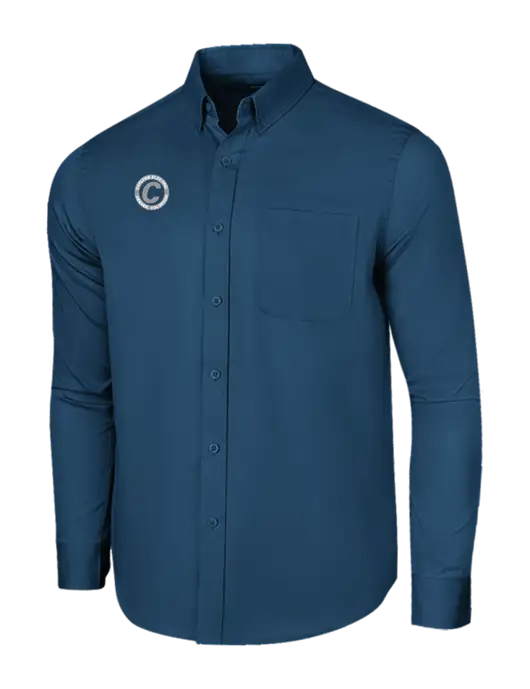 Long Sleeve Light Navy Superpro React Twill Shirt w/Carlton Electric Logo