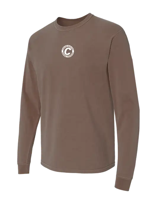 Comfort Colors Garment-Dyed Brown Heavyweight Long Sleeve T-Shirt w/Carlton Electric Logo