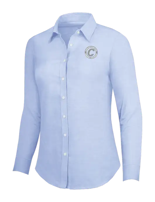 Light Blue Womens SuperPro Oxford Shirt w/Carlton Electric Logo