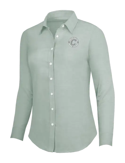 Very Light Green Womens SuperPro Oxford Shirt w/Carlton Electric Logo