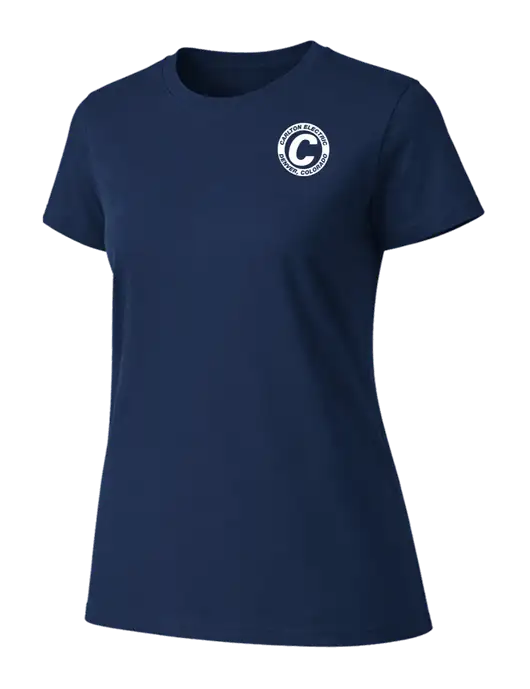 Womens Ring Spun Navy 4.5 oz T-Shirt w/Carlton Electric Logo