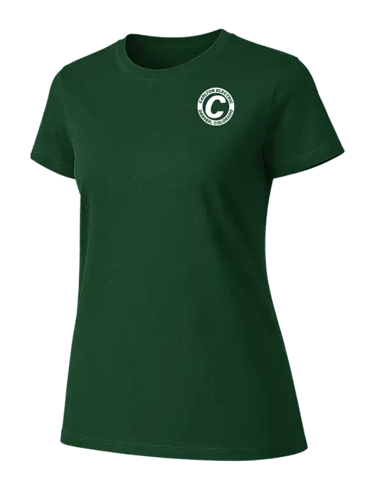 Womens Ring Spun Forest Green 4.5 oz T-Shirt w/Carlton Electric Logo