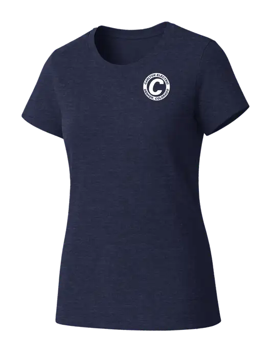 Womens Seriously Soft Heathered Navy T-Shirt w/Carlton Electric Logo
