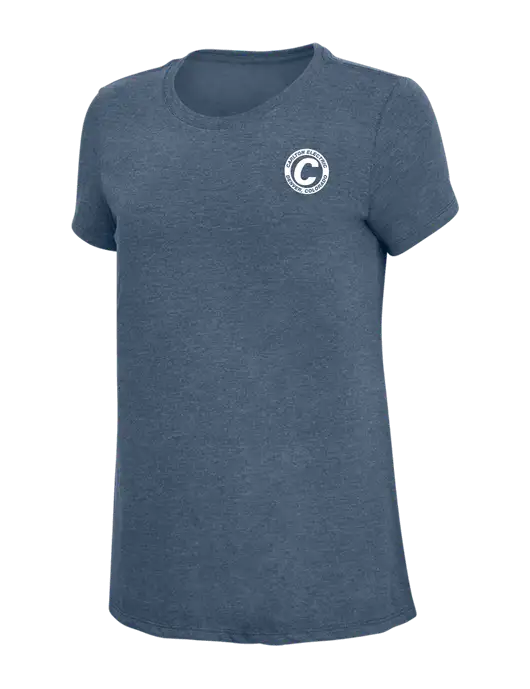 Womens Simply Soft Navy Frost 4.5oz  Poly/Combed Ring Spun Cotton T-Shirt w/Carlton Electric Logo