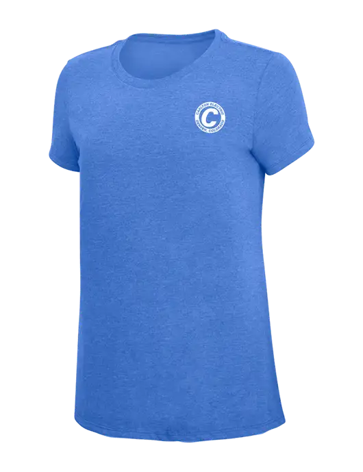 Womens Simply Soft Royal Frost 4.5oz  Poly/Combed Ring Spun Cotton T-Shirt w/Carlton Electric Logo