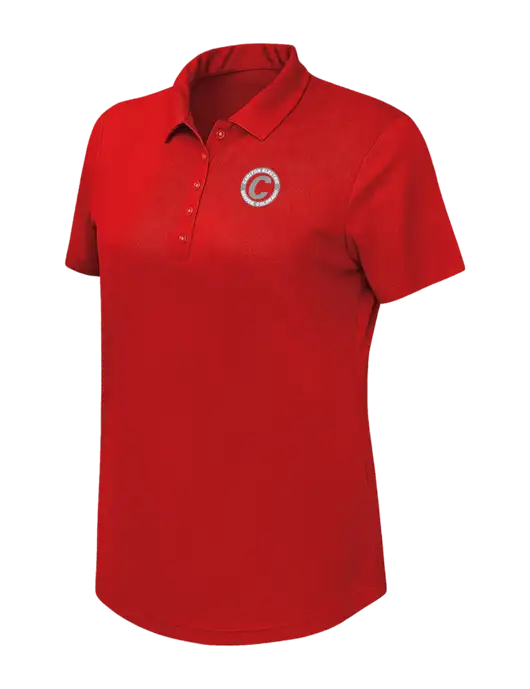 Callaway Womens Birdseye Red Polo w/Carlton Electric Logo