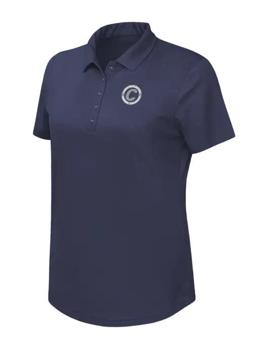 Callaway Womens Birdseye Navy Polo w/Carlton Electric Logo