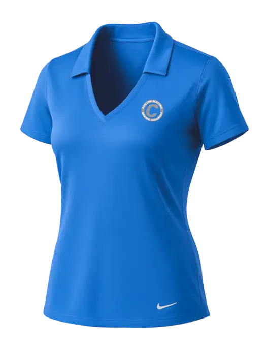 NIKE Carolina Blue Womens Dri-Fit Vertical Mesh Polo w/Carlton Electric Logo