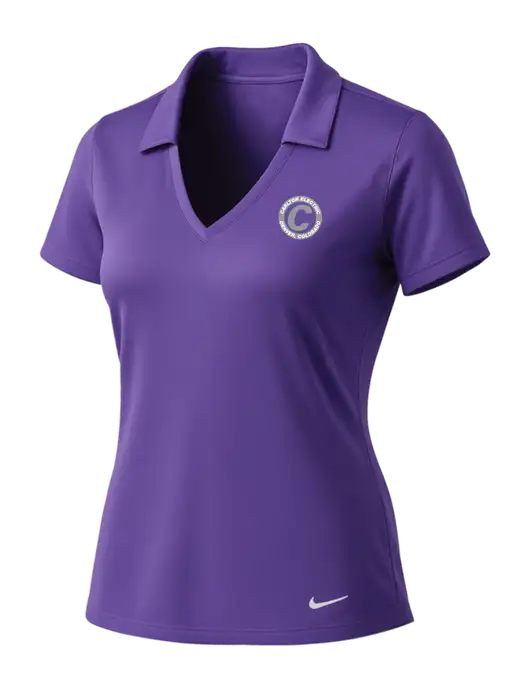 NIKE Purple Womens Dri-Fit Vertical Mesh Polo w/Carlton Electric Logo