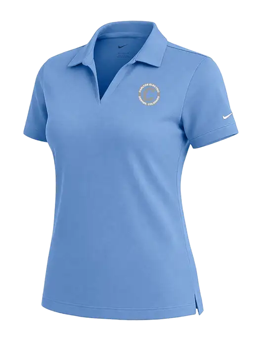 NIKE Carolina Blue Womens Dri-Fit Micro Pique Polo w/Carlton Electric Logo
