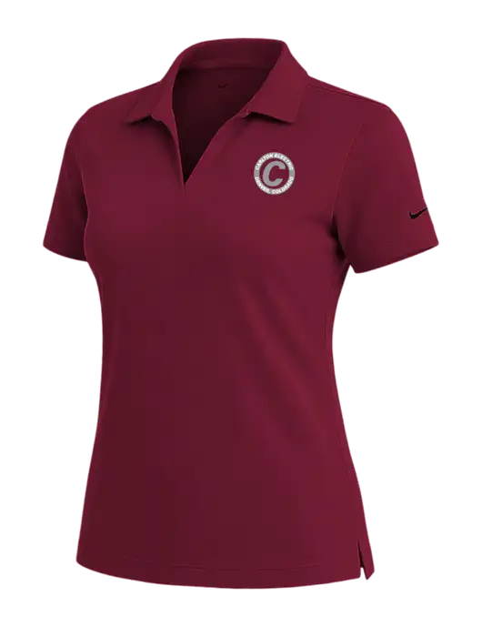 NIKE Cardinal Womens Dri-Fit Micro Pique Polo w/Carlton Electric Logo