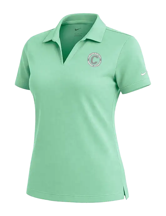 NIKE Very Light Green Womens Dri-Fit Micro Pique Polo w/Carlton Electric Logo