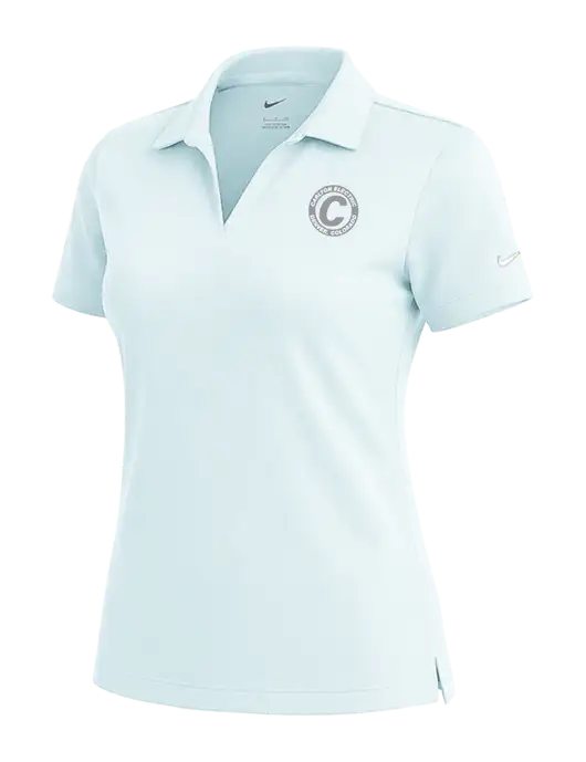 NIKE Very Light Blue Womens Dri-Fit Micro Pique Polo w/Carlton Electric Logo