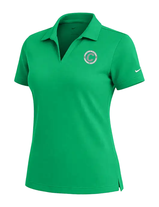 NIKE Kelly Green Womens Dri-Fit Micro Pique Polo w/Carlton Electric Logo