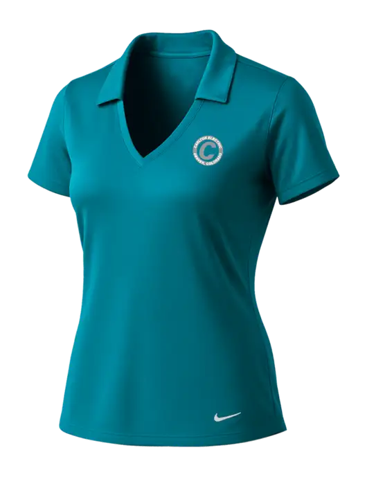 NIKE Dark Teal Womens Dri-Fit Vertical Mesh Polo w/Carlton Electric Logo