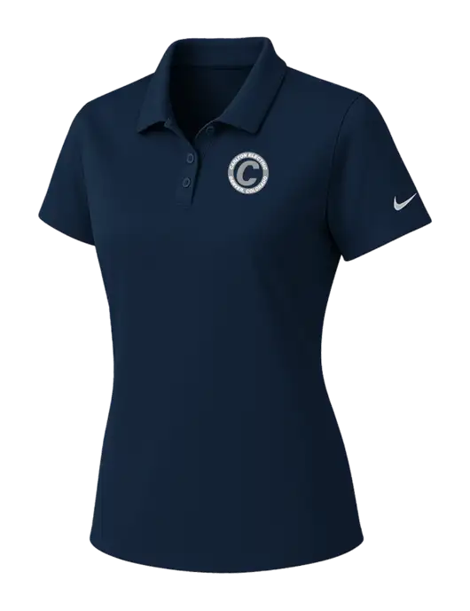 Nike Womens Navy Dry Essential Solid Polo w/Carlton Electric Logo