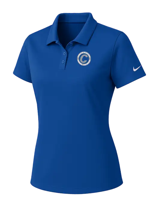 Nike Womens Dark Royal Dry Essential Solid Polo w/Carlton Electric Logo