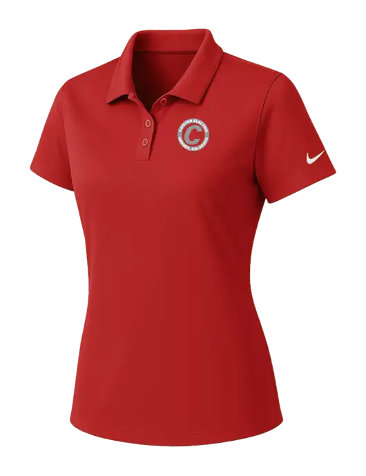Nike Womens Red Dry Essential Solid Polo w/Carlton Electric Logo