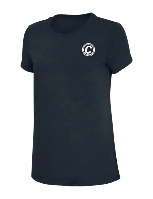 Womens Simply Soft Navy 4.5oz Poly/Combed Ring Spun Cotton T-Shirt w/Carlton Electric Logo