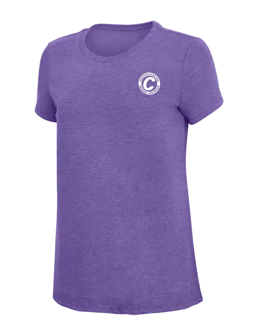Womens Simply Soft Purple Frost 4.5oz  Poly/Combed Ring Spun Cotton T-Shirt w/Carlton Electric Logo